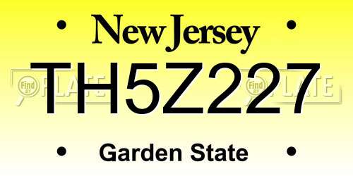 TH5Z227 New Jersey License Plate