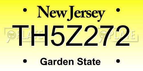 TH5Z272 New Jersey License Plate