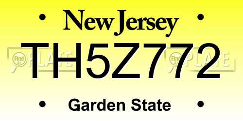 TH5Z772 New Jersey License Plate