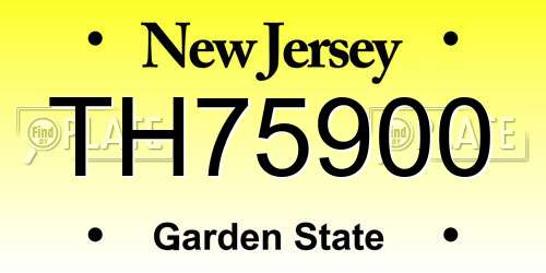 TH75900 New Jersey License Plate