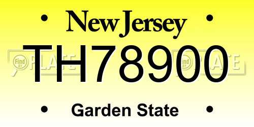 TH78900 New Jersey License Plate