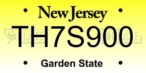 TH7S900 New Jersey License Plate