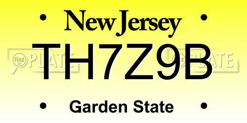 TH7Z9B New Jersey License Plate