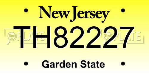 TH82227 New Jersey License Plate
