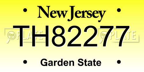 TH82277 New Jersey License Plate