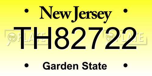TH82722 New Jersey License Plate