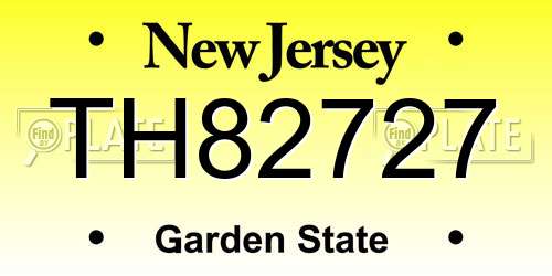 TH82727 New Jersey License Plate