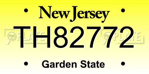 TH82772 New Jersey License Plate