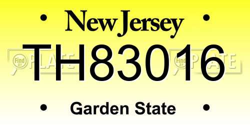 TH83016 New Jersey License Plate