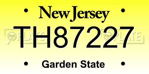 TH87227 New Jersey License Plate