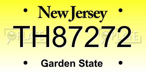 TH87272 New Jersey License Plate