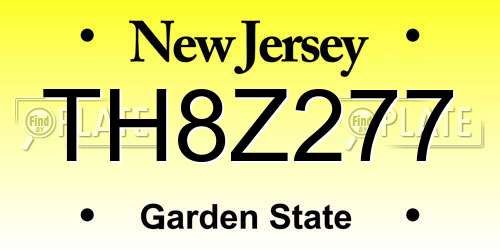 TH8Z277 New Jersey License Plate
