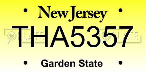 THA5357 New Jersey License Plate
