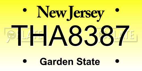 THA8387 New Jersey License Plate
