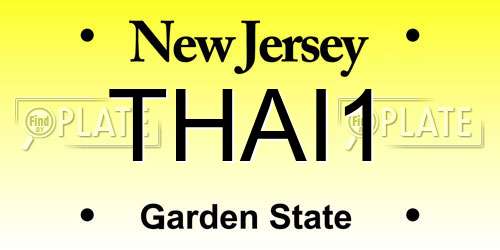 THAI1 New Jersey License Plate