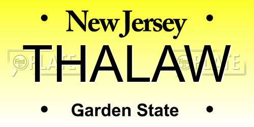 THALAW New Jersey License Plate