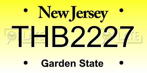 THB2227 New Jersey License Plate