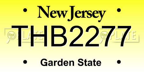 THB2277 New Jersey License Plate