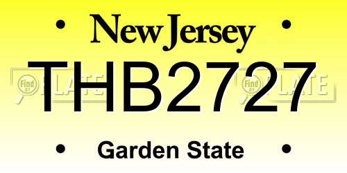 THB2727 New Jersey License Plate