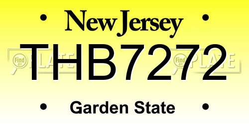 THB7272 New Jersey License Plate