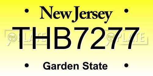 THB7277 New Jersey License Plate