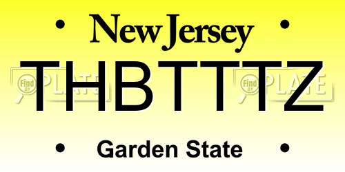THBTTTZ New Jersey License Plate