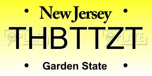 THBTTZT New Jersey License Plate