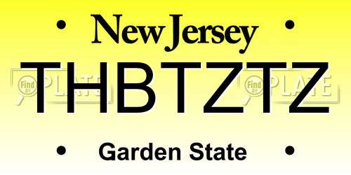 THBTZTZ New Jersey License Plate
