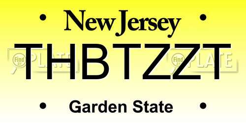 THBTZZT New Jersey License Plate