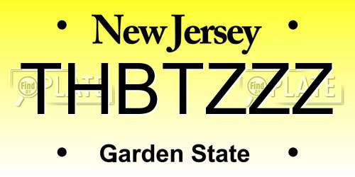 THBTZZZ New Jersey License Plate