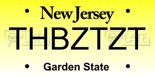 THBZTZT New Jersey License Plate