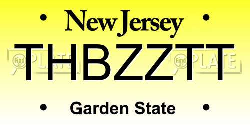 THBZZTT New Jersey License Plate