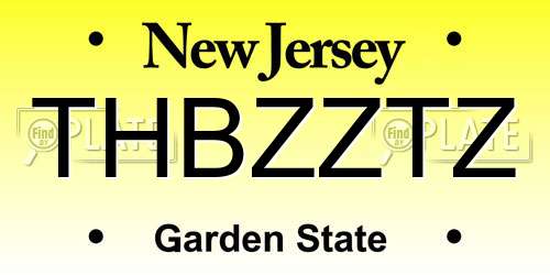 THBZZTZ New Jersey License Plate