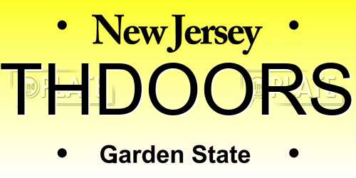 THDOORS New Jersey License Plate