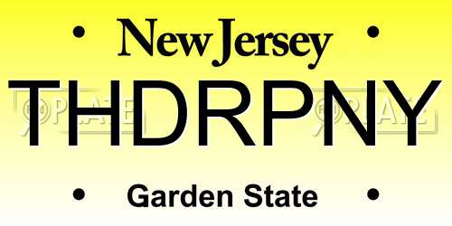 THDRPNY New Jersey License Plate