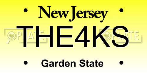 THE4KS New Jersey License Plate