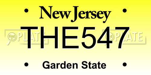 THE547 New Jersey License Plate