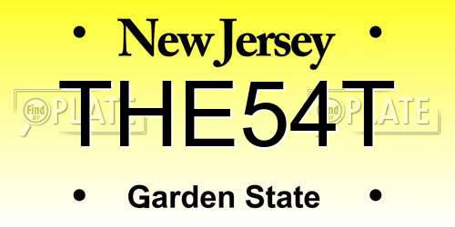 THE54T New Jersey License Plate