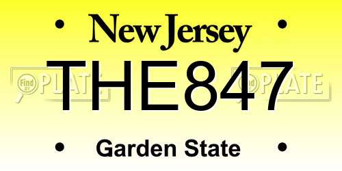 THE847 New Jersey License Plate