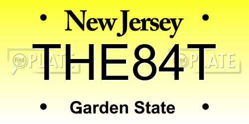 THE84T New Jersey License Plate