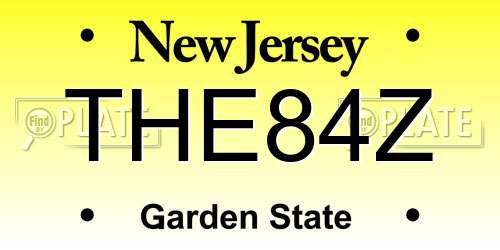 THE84Z New Jersey License Plate