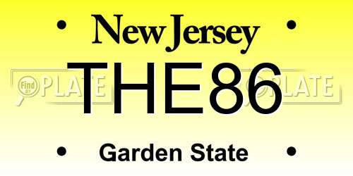 THE86 New Jersey License Plate