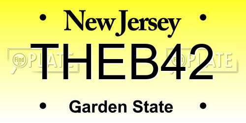 THEB42 New Jersey License Plate