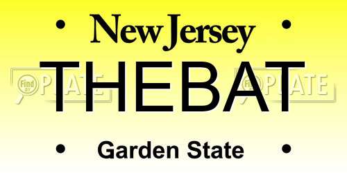 THEBAT New Jersey License Plate