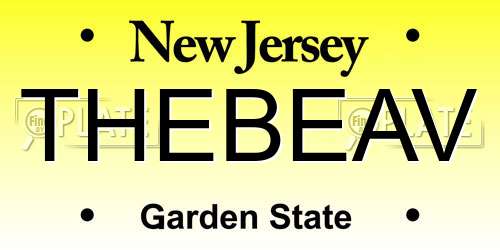 THEBEAV New Jersey License Plate