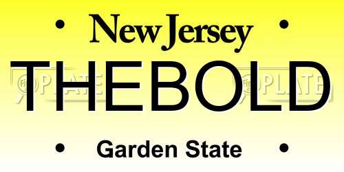 THEBOLD New Jersey License Plate