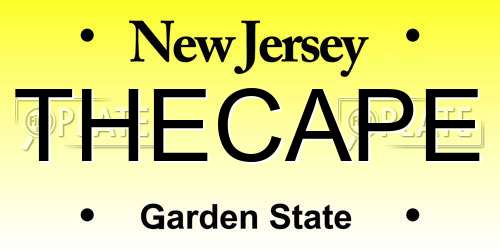 THECAPE New Jersey License Plate