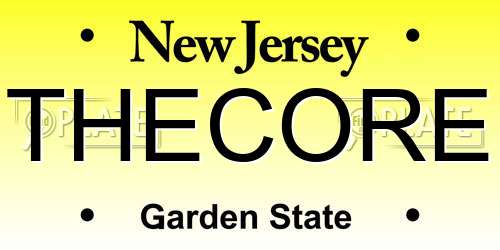 THECORE New Jersey License Plate