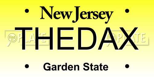 THEDAX New Jersey License Plate
