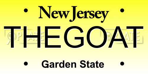THEGOAT New Jersey License Plate
